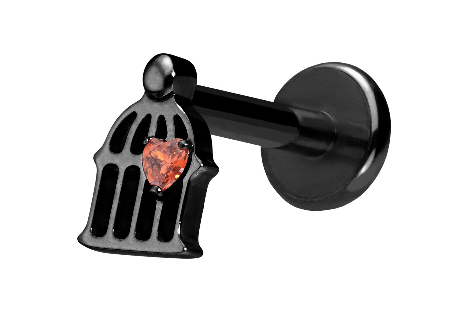 Titan Labret Piercing mit Push Fit KÄFIG